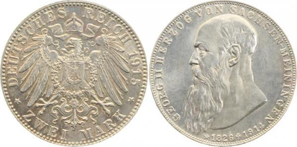 15415D~1.1 2 Mark  Georg II.Sachsen-Meiningen prfr/stgl J 154  