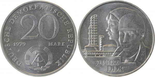 157379~H. 20 Mark  30J. DDR 79 handgehoben J1573  