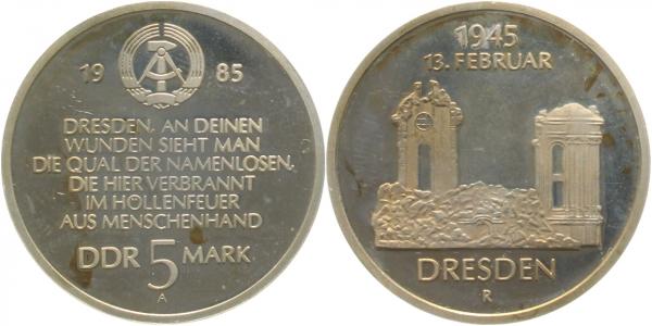160185A~0.0 5 Mark  Ruine d.Frauenk. 1985A PP offen J1601  