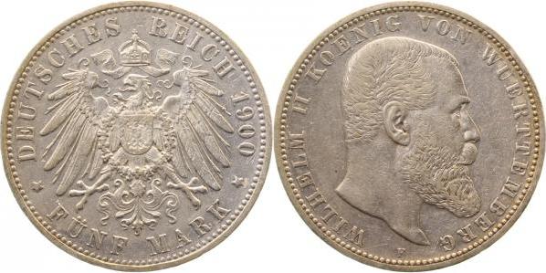 17600F~2.5-GG 5 Mark  Württ. 1900F ss/vz  !!! J 176  