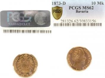 19373D~1.5-GG   Ludwig II 1873D vz/stgl MS62 PCGS 30833156 J 193  