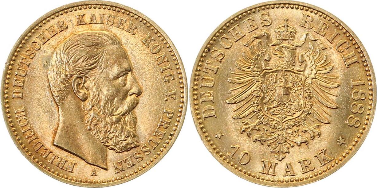 24788A~  Friedrich III. 1888A GOLD f. stgl !! TOP 247  