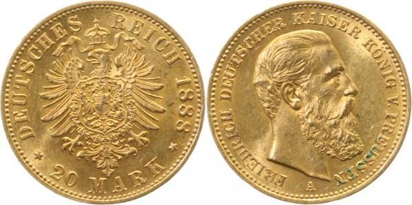 24888A~  Friedrich III GOLD vz/prfr+ J 248  