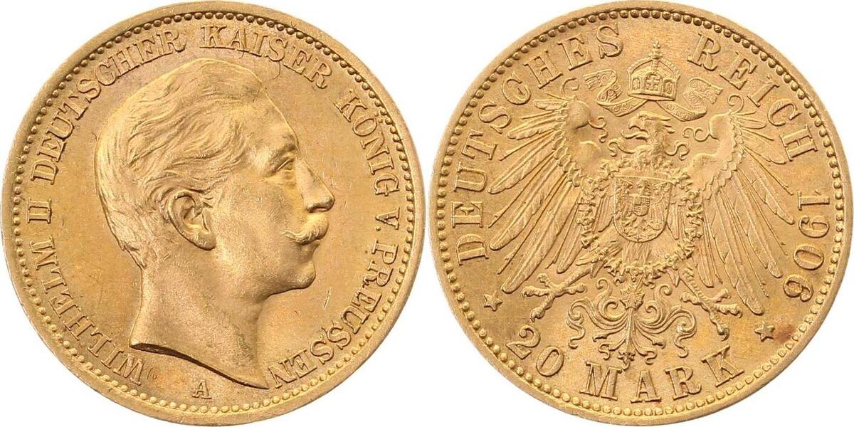 25206A~1.2 20 M Wilhelm II 1906A f.stgl,  TOP 252  