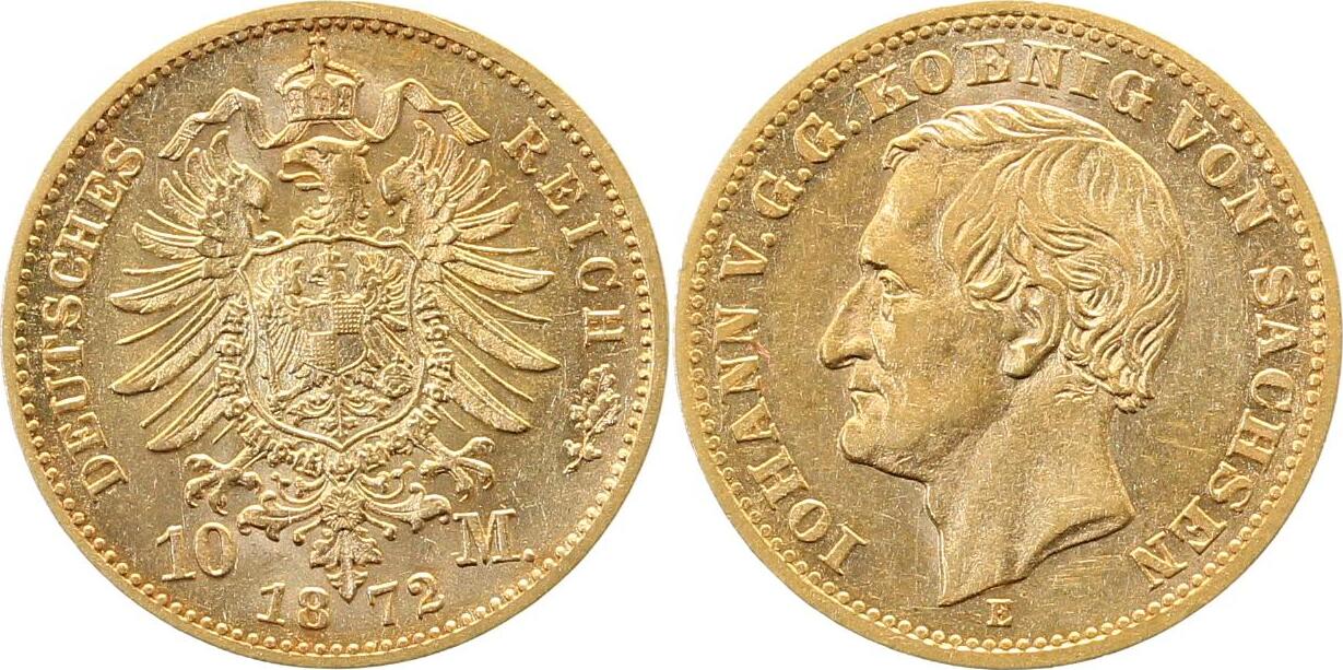 25772E~1.8-GG   Johann Sachsen 1872E gutes VZ !!! 257  