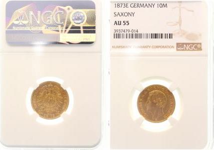 25773E~1.8-GG   Johann Sachsen 1873E vz+ !! 257  