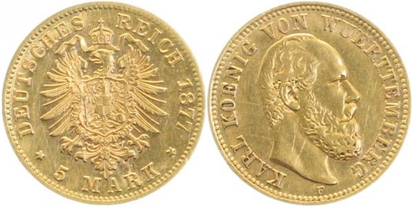 29177F~  Karl v. W. 1877F Gold ss/vz 291  