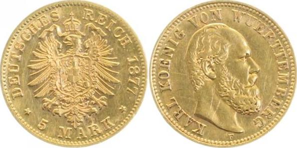 29177F~  Karl v. W. 1877F Gold ss/vz 291  