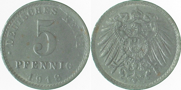 29718A~2.0 5 Pfennig  1918A vz J 297  