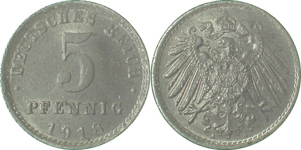 29718A~1.2 5 Pfennig  1918A prfr. J 297  