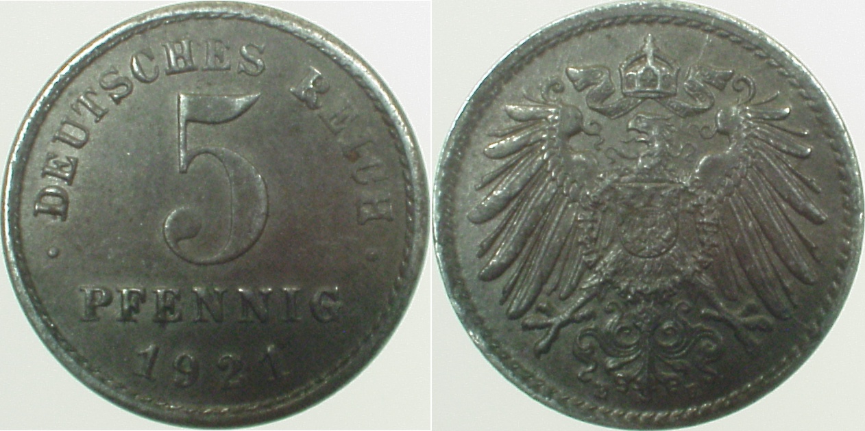 29721E~1.2 5 Pfennig  1921E prfr J 297  