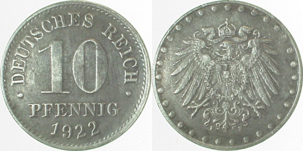 29822E~2.5 10 Pfennig  1922E ss/vz J 298  
