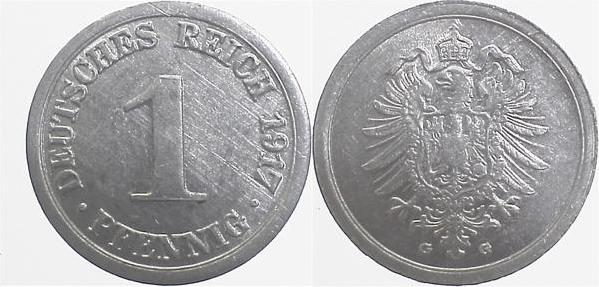30017G~1.5 1 Pfennig  1917G vz/stgl J 300  