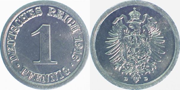 30018D~1.0 1 Pfennig  1918D stgl J 300  