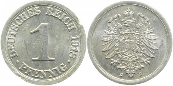 30018D~1.5b 1 Pfennig  1918D vz/st - zwei Kerben!! J 300  