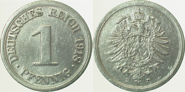 30018D~2.5 1 Pfennig  1918D ss/vz J 300  