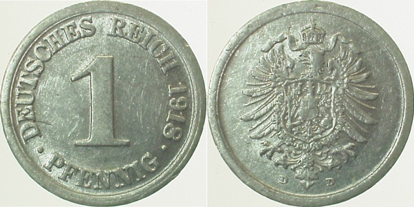 30018D~2.0 1 Pfennig  1918D vz J 300  
