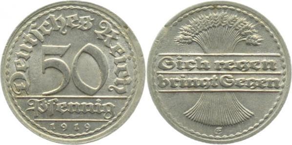 30119E~2.0 50 Pfennig  1919E vz J 301  