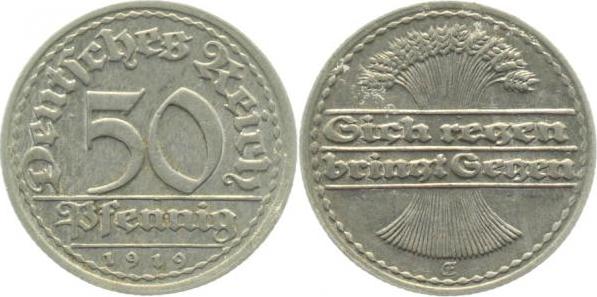 30119E~2.5 50 Pfennig  1919E ss/vz J 301  