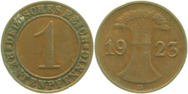 30623D~3.0 1 Pfennig  1923D ss J 306  