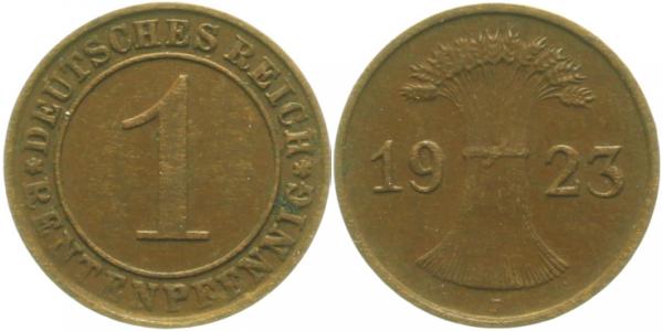 30623F~2.5 1 Pfennig  1923F ss/vz J 306  