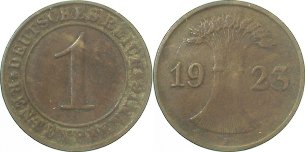 30623F~3.0 1 Pfennig  1923F ss J 306  