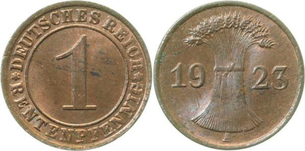 30623A~1.2b 1 Pfennig  1923A prfr RS: etwas fleckig J 306  