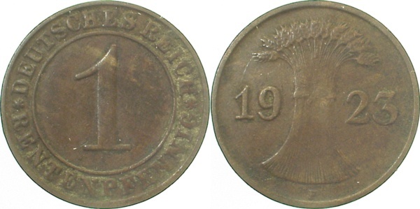 30623F~3.0 1 Pfennig  1923F ss J 306  