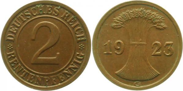 30623G~2.0 1 Pfennig  1923G vz J 306  