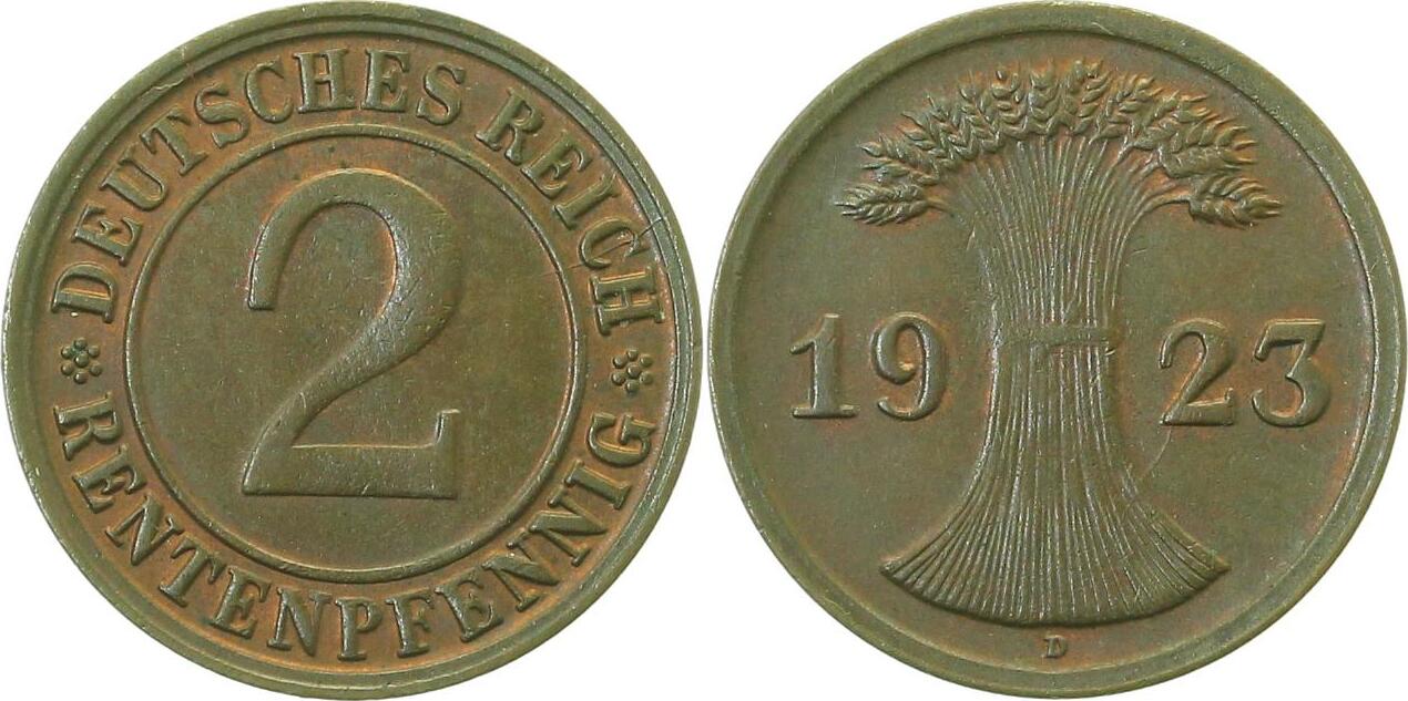 30723D~1.0 2 Pfennig  1923D stgl J 307  