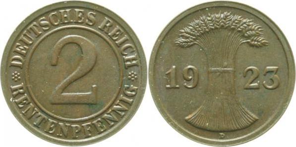 30723D~2.0 2 Pfennig  1923D vz J 307  