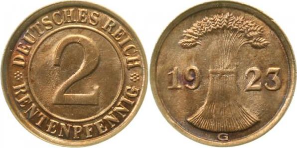 30723G~1.1 2 Pfennig  1923G prfr/st !!! J 307  