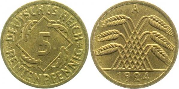 30824A~1.2 5 Pfennig  1924A prfr J 308  