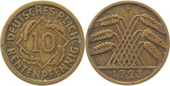 30923F~3.0 10 Pfennig  1923F ss J 309  
