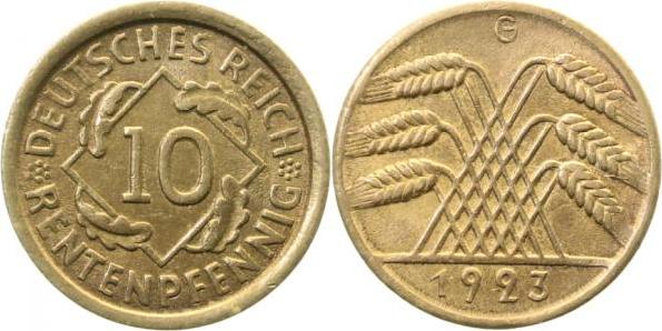 30923G~1.5 10 Pfennig  1923G f.prfr. J 309  