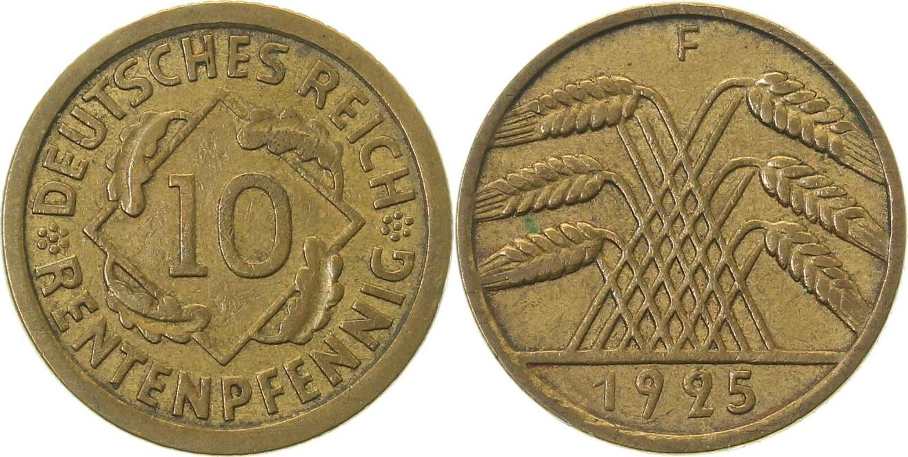 30925F~2.8 10 Pfennig  1925F SS+ inkl. Expertise, äusserst selten !!! J 309  