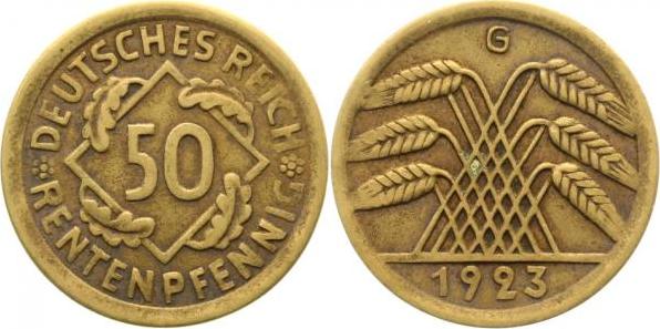 31023G~3.0 50 Pfennig  1923G ss J 310  