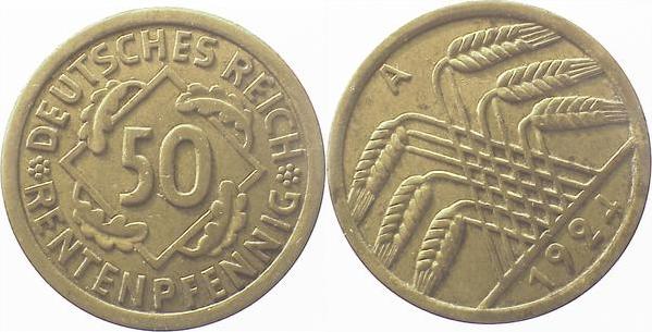 31024A~2.5s 50 Pfennig  1924A ss/vz S315 st.Dreh. J 310  