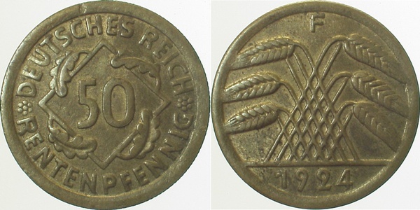 31024F~1.2 50 Pfennig  1924F prfr J 310  