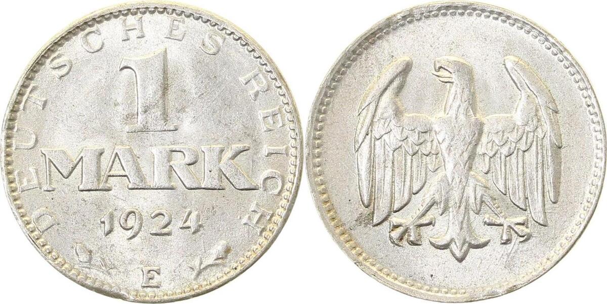 31124E~1.5-H 1 Mark  1924E vz/stgl !! prägebdeinter Randfehler J 311  