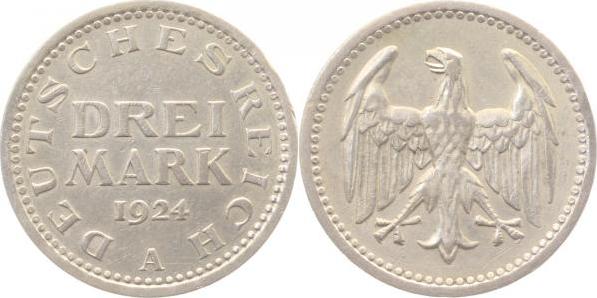 31224A~2.0 3 Reichsmark  1924A vz J 312  