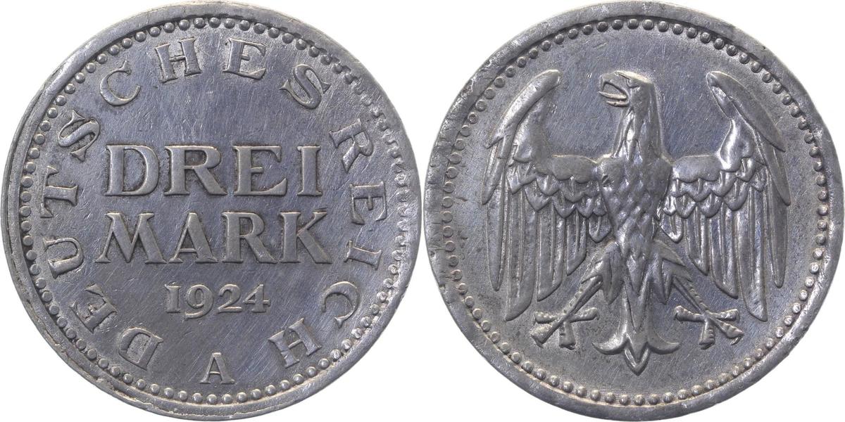 31224A~2.5 3 Reichsmark  1924A ss/vz J 312  