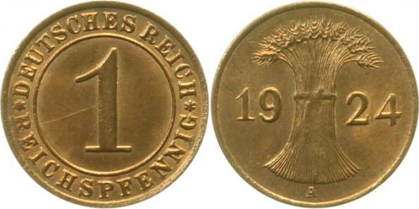 31324A~1.2 1 Pfennig  1924A prfr J 313  