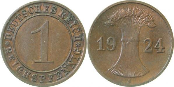 31324J~1.5 1 Pfennig  1924J f.prfr J 313  