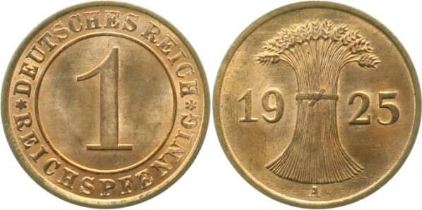 31325A~1.0 1 Pfennig  1925A stgl !!!! J 313  