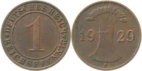 31329E~2.5 1 Pfennig  1929E ss/vz J 313  