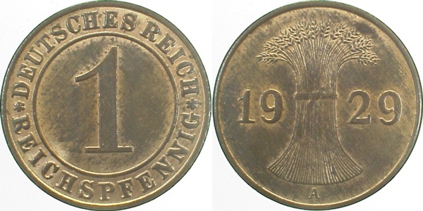 31329A~1.2 1 Pfennig  1929A prfr J 313  