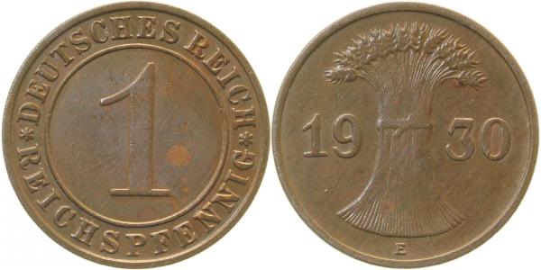 31330E~2.0 1 Pfennig  1930E vz J 313  