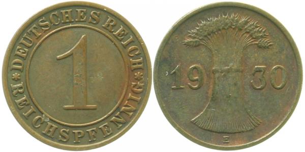 31330E~3.0 1 Pfennig  1930E ss J 313  