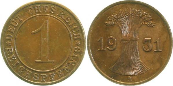 31331A~1.2b 1 Pfennig  1931A prfr zaponiert. J 313  